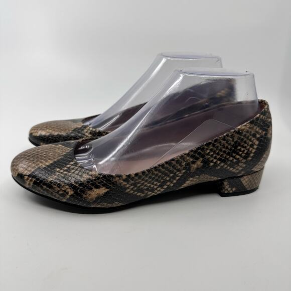 Easy Spirit Bell Snake Print Slip On Ballet Flats US 6.5-7 Leather Animal Print - Picture 4 of 7